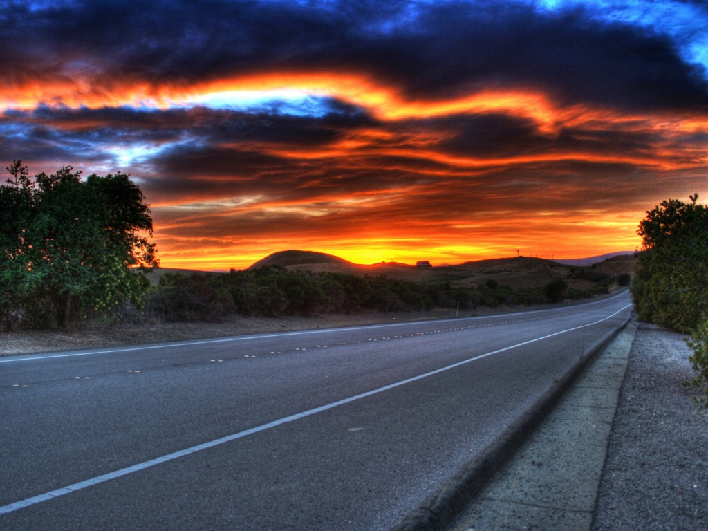 sunset-above-road-wallpaper