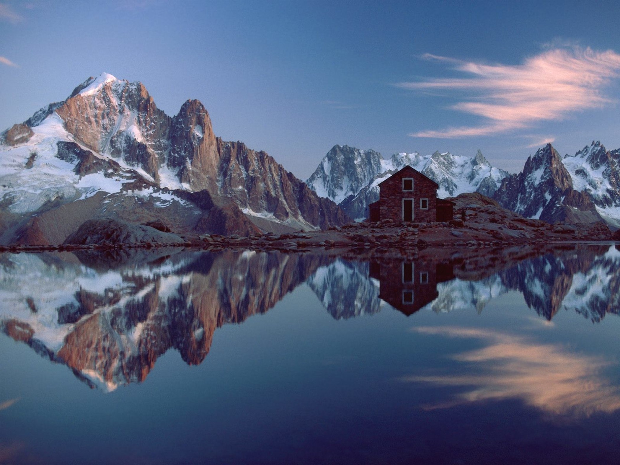 French Alps Reflection Wallpaper