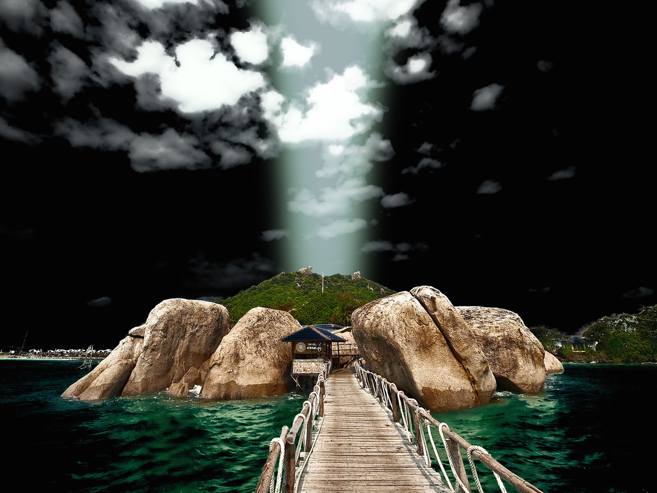 Light Beam Dark Sky Wallpaper
