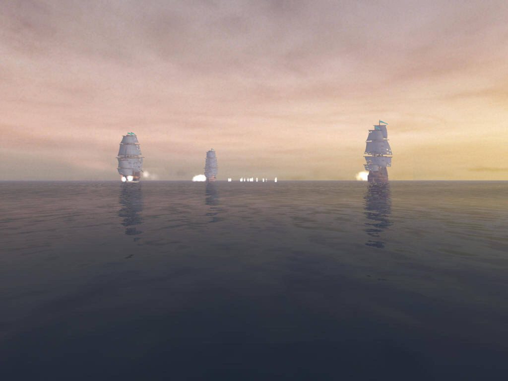 Ships Dusk Cannon Fire Wallpaper