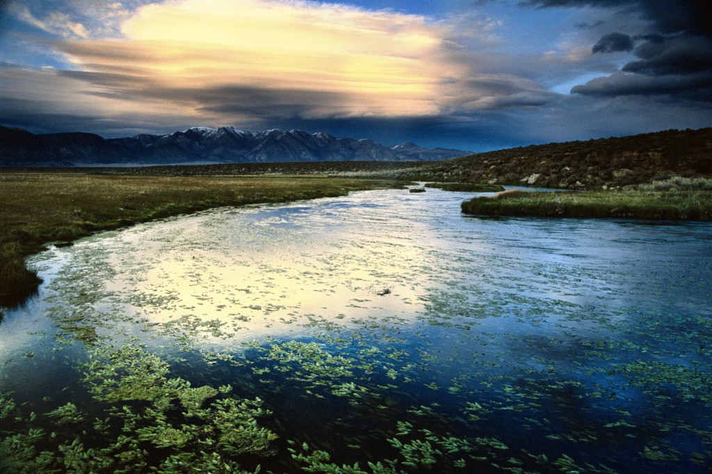 Lenticular Cloud Over Hot Creek In The Eastern Sierra, California