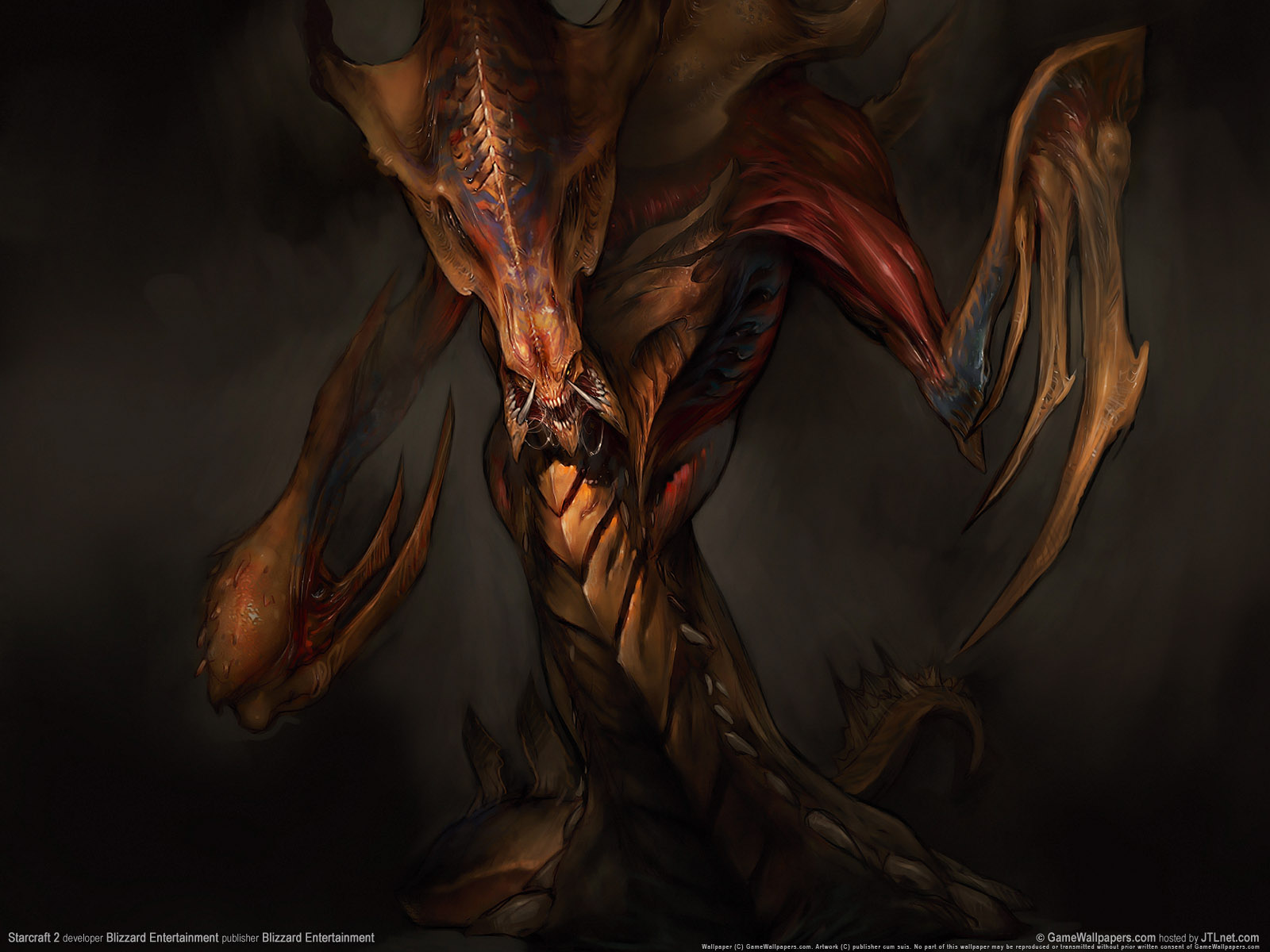StarCraft II Mutalisk Wallpaper featuring a flying Zerg creature