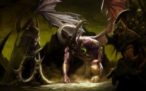 World of Warcraft Draenei Wallpaper featuring blue fantasy character artwork