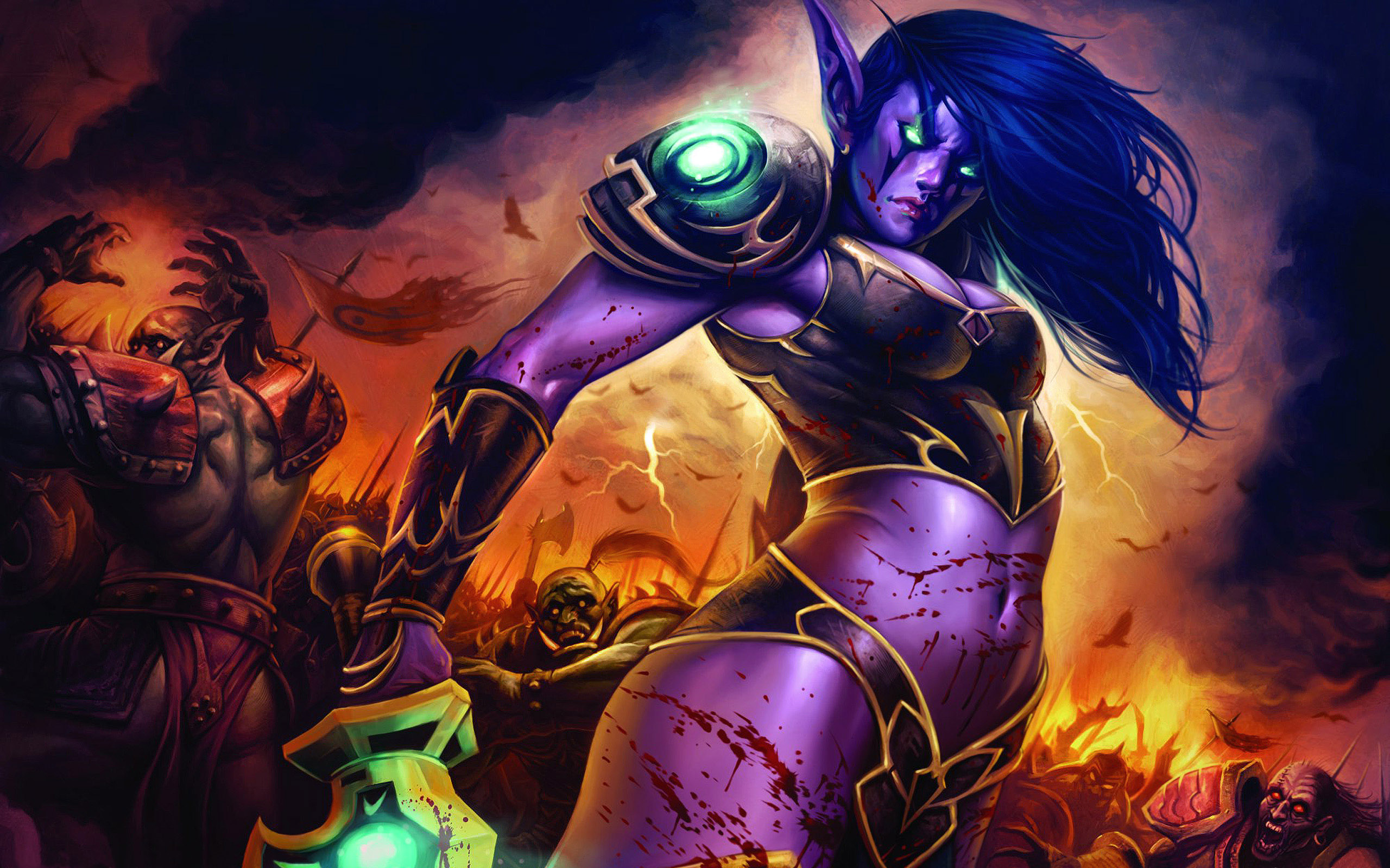 World of Warcraft Battle Wallpaper featuring fantasy characters in an epic scene