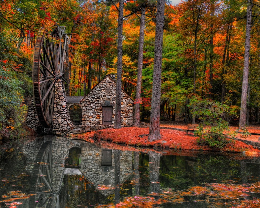 autumn-water-mill-wallpaper