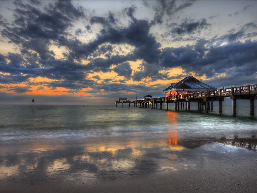 sunset-pier-clearwater-florida-wallpaper