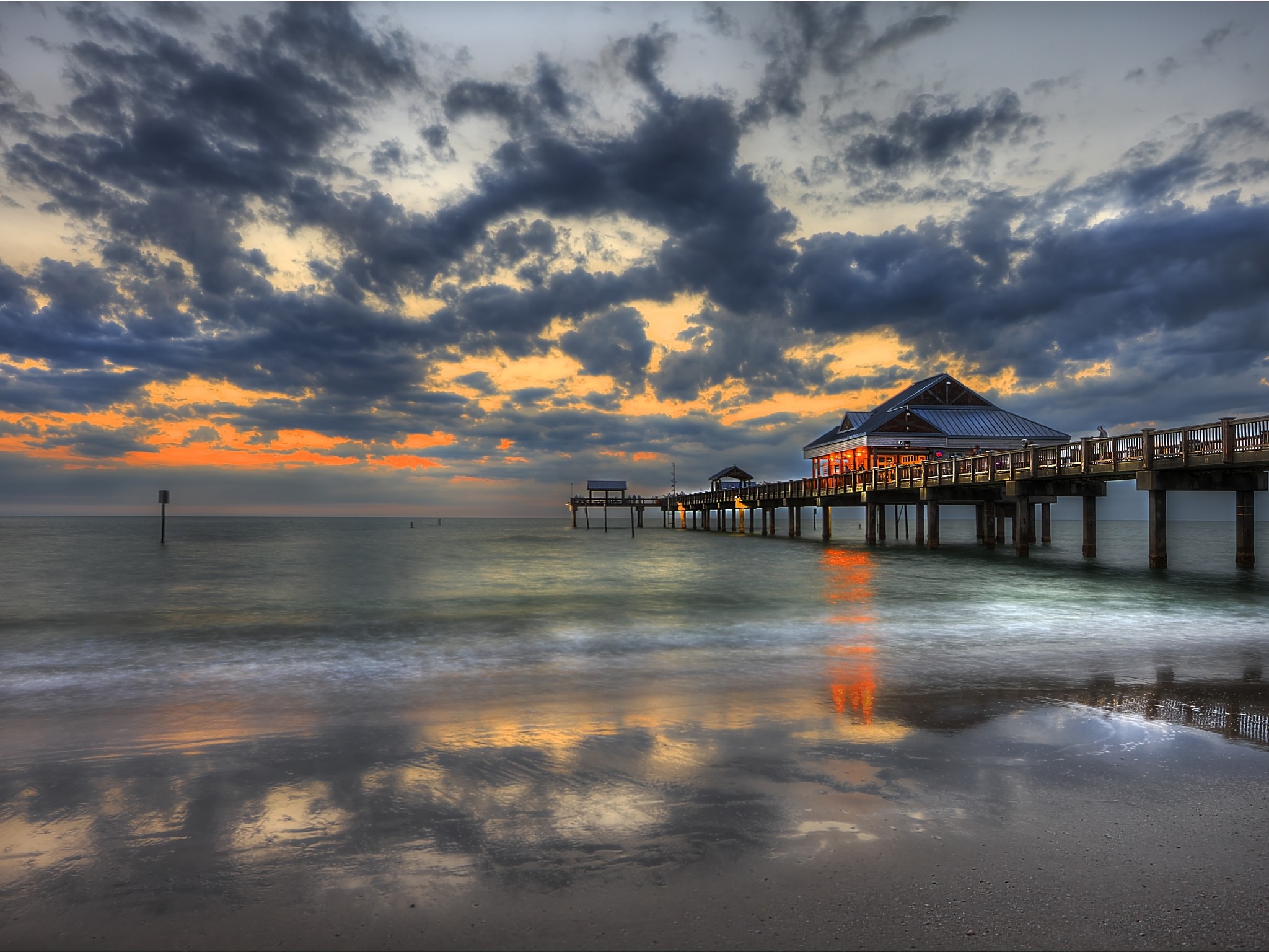 sunset-pier-clearwater-florida-wallpaper