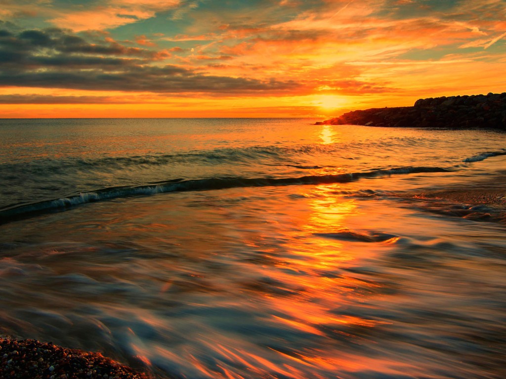 Italy Sunset-Tyrrhenian Sea Wallpaper
