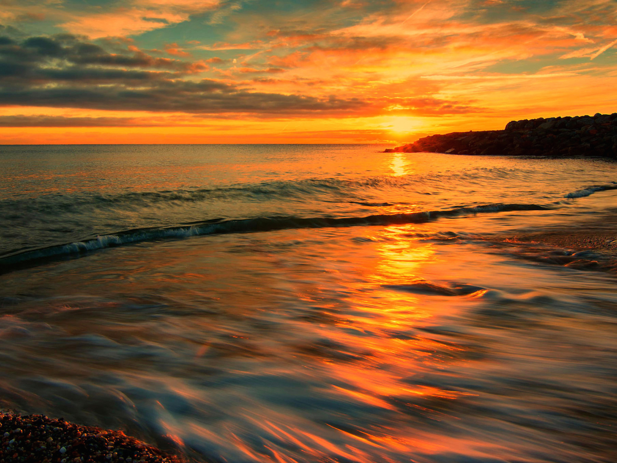 Italy Sunset-Tyrrhenian Sea Wallpaper